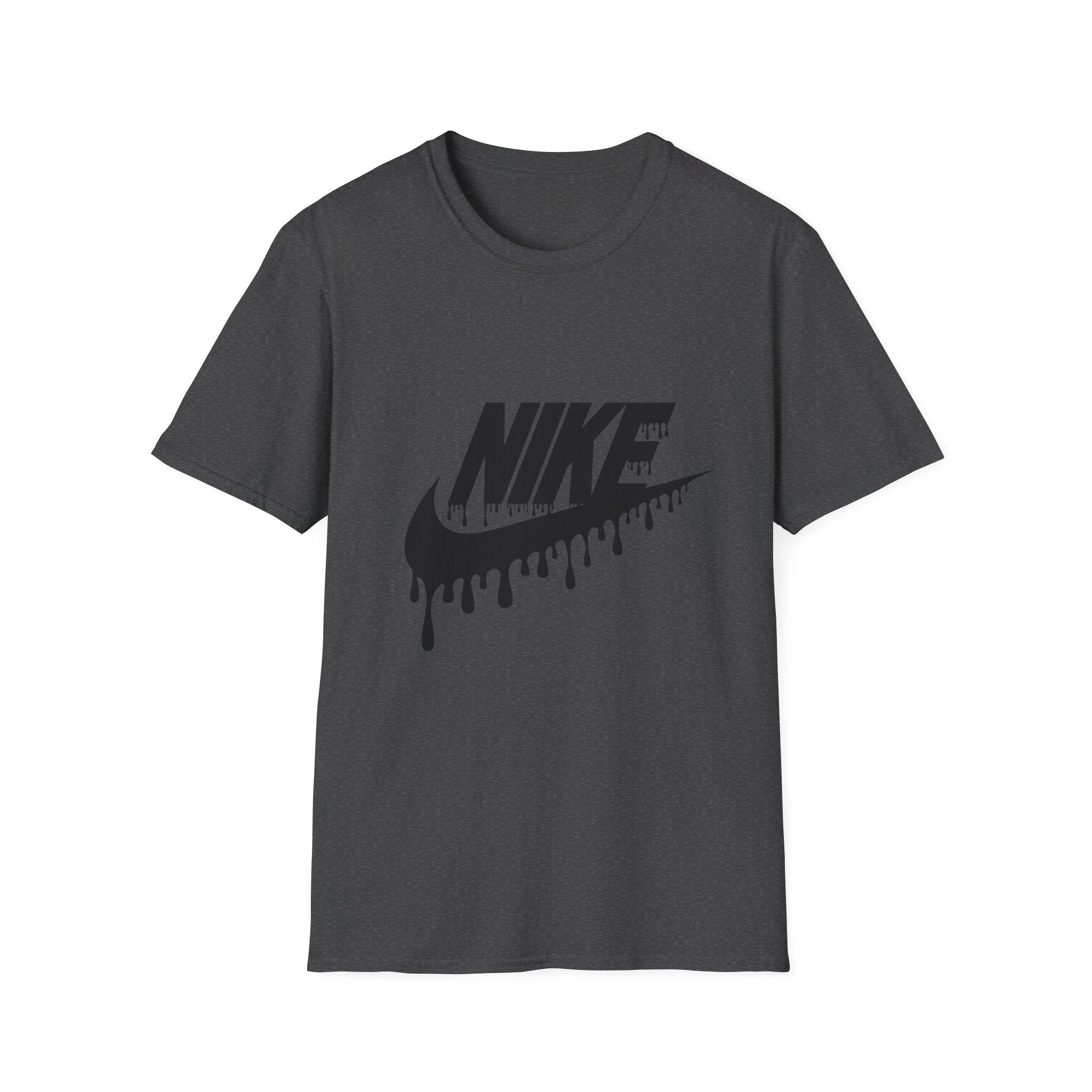 Drip Logo T‑Shirt — Black 'NIKE' Dripping Swoosh Graphic Tee