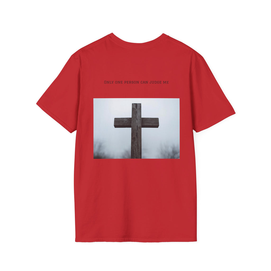 Cross Photo T-Shirt — "Only One Person Can Judge Me" Christian Tee