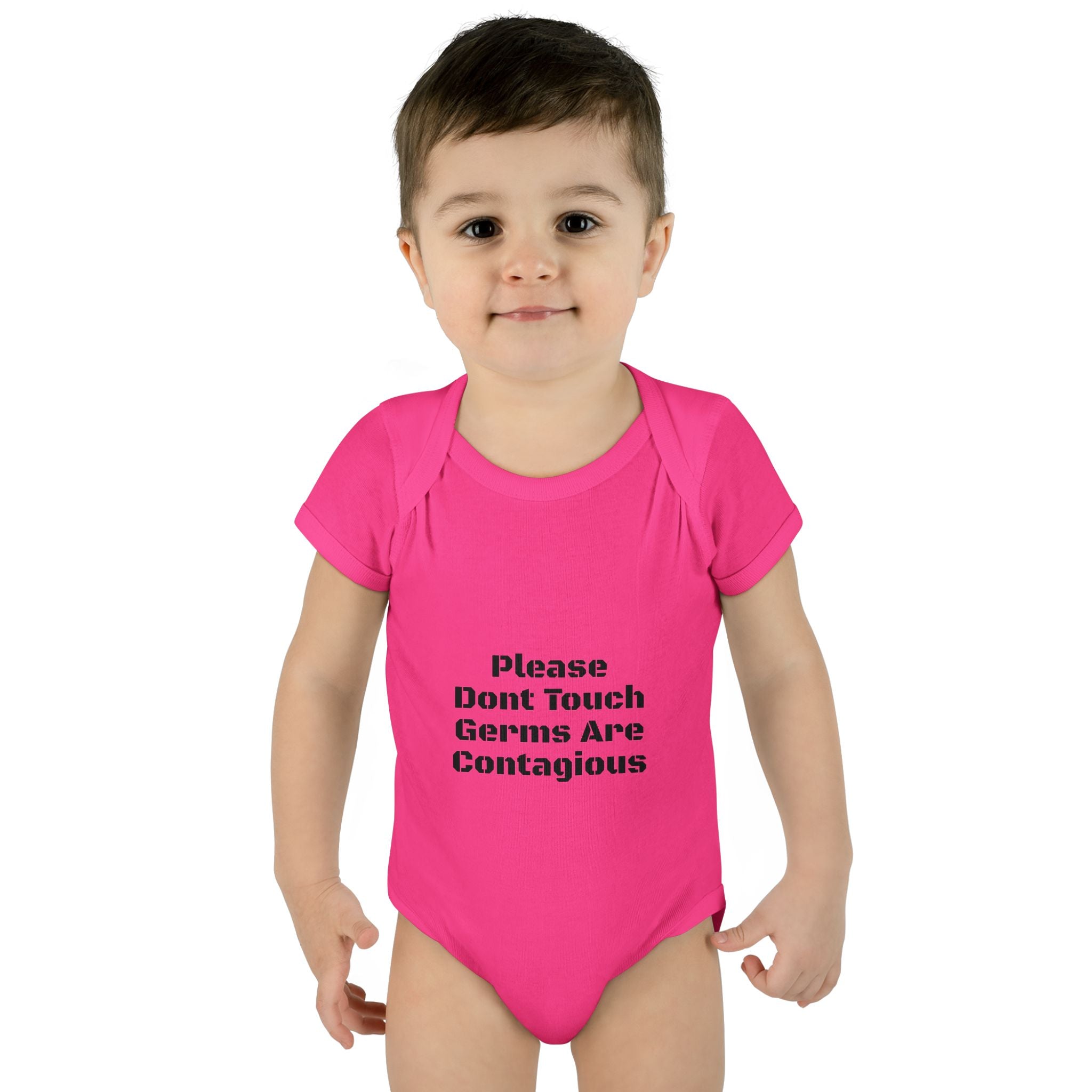 Infant Bodysuit - "Please Don’t Touch Germs Are Contagious" Funny Baby Onesie