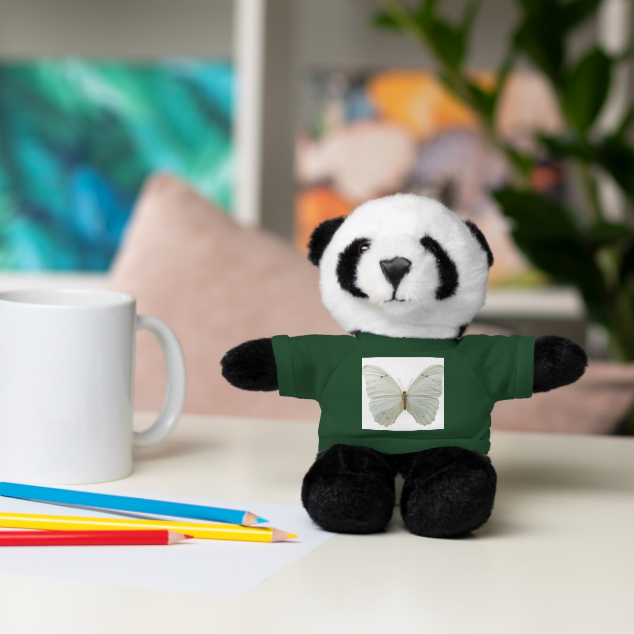 Plush Teddy Bear with Butterfly Tee — Soft Stuffed Animal Gift