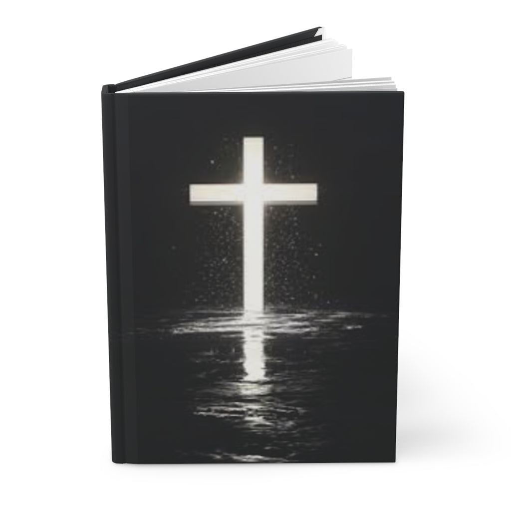 Christian Cross Hardcover Journal — Light Reflecting on Water Prayer & Devotional Notebook