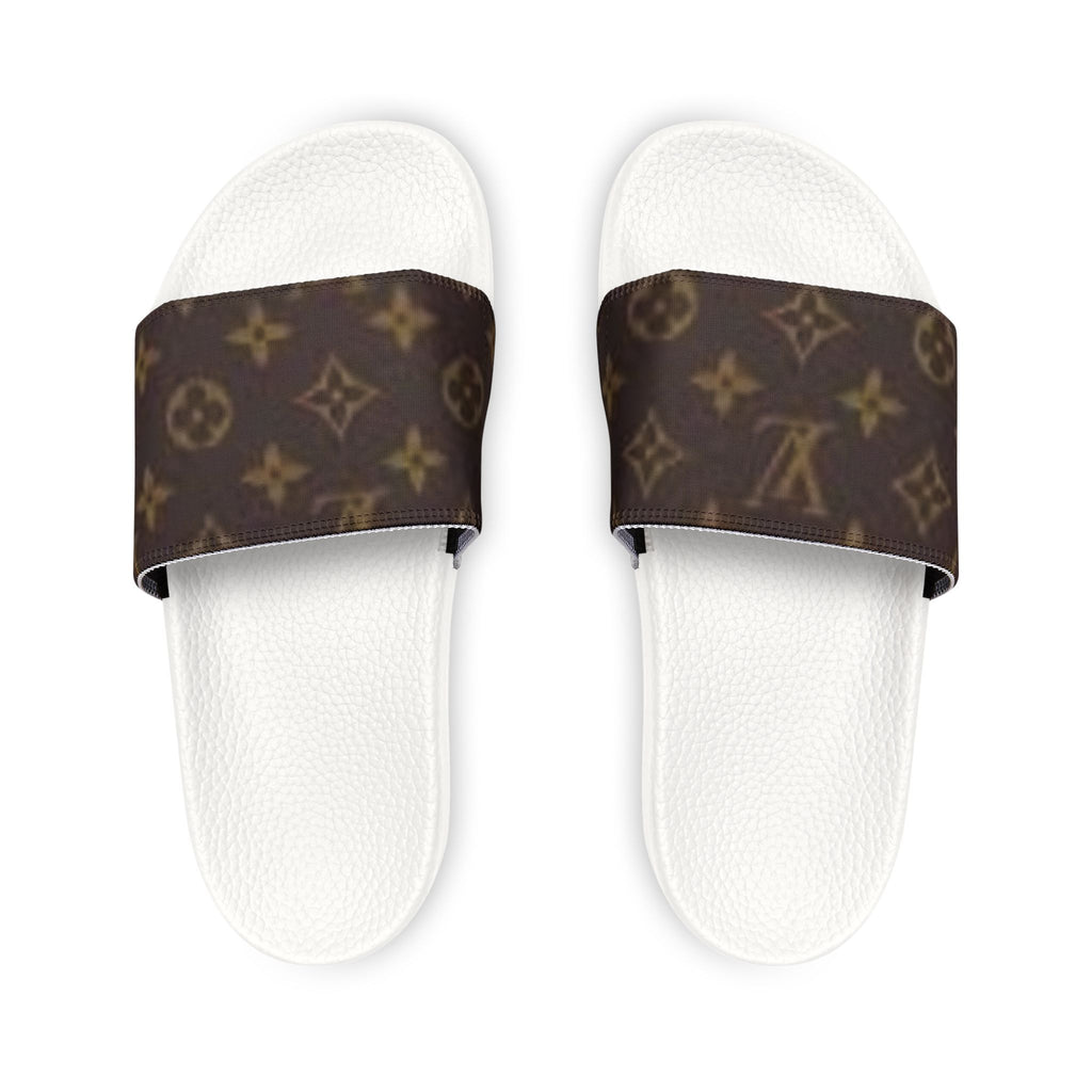 Men's Removable-Strap Slide Sandals — Luxury Monogram Pattern