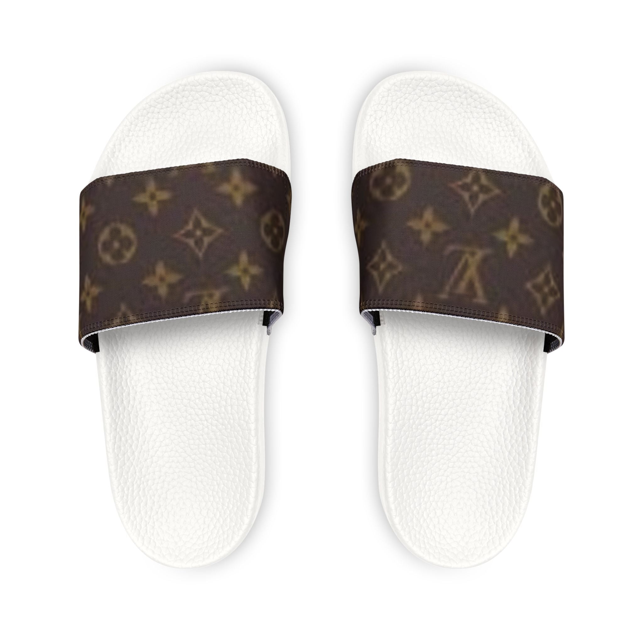 Men's Removable-Strap Slide Sandals — Luxury Monogram Pattern