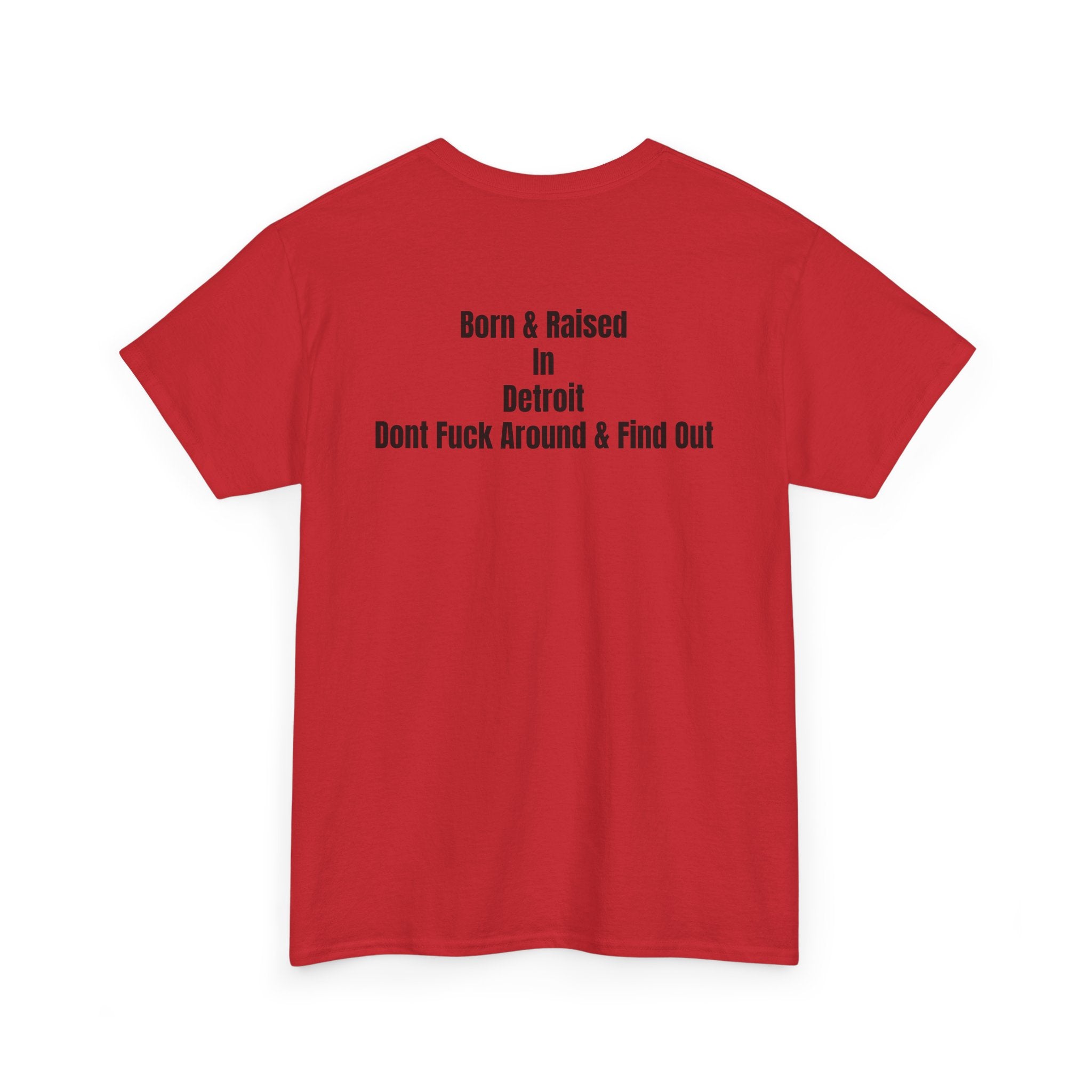 Detroit Born & Raised T‑Shirt — 'Born & Raised in Detroit, Don't F**k Around & Find Out' City Pride Tee