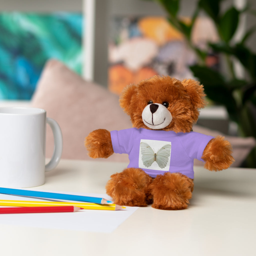 Plush Teddy Bear with Butterfly Tee — Soft Stuffed Animal Gift