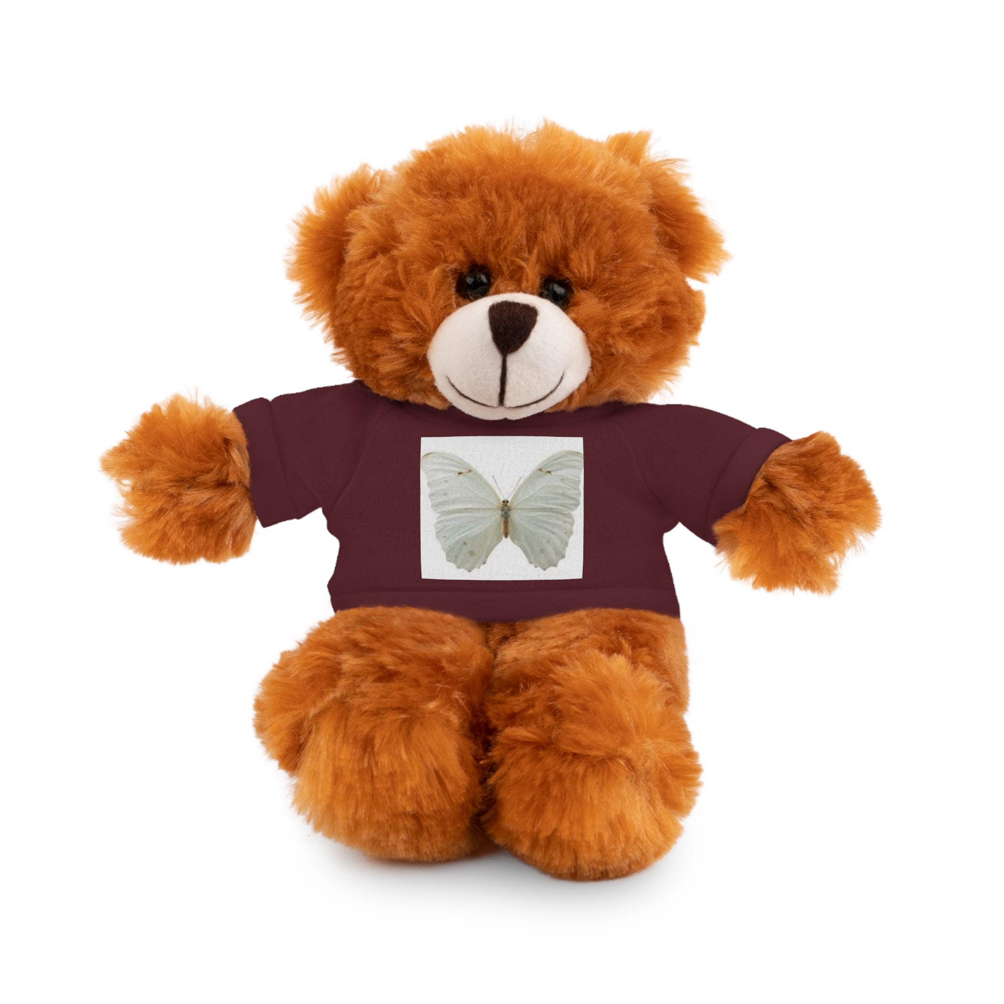 Plush Teddy Bear with Butterfly Tee — Soft Stuffed Animal Gift