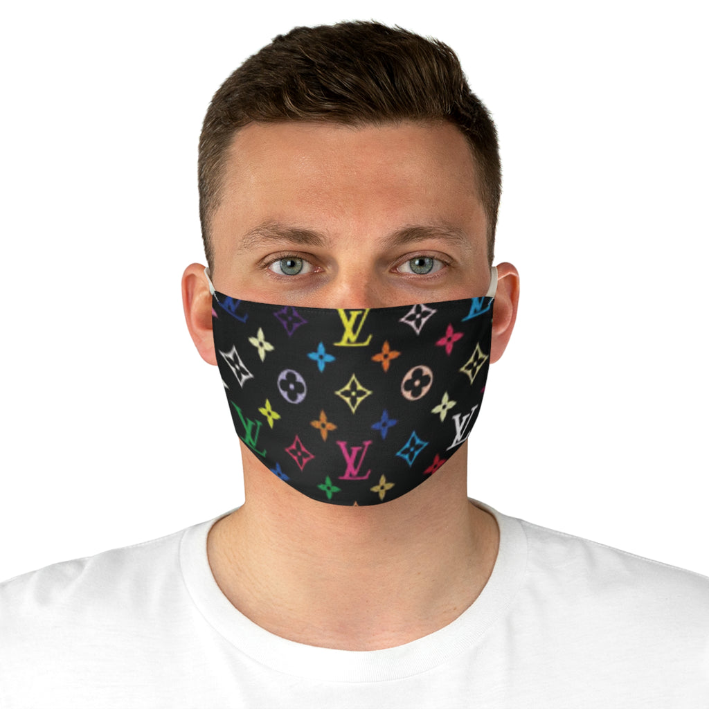 Designer-Inspired Rainbow Monogram Face Mask