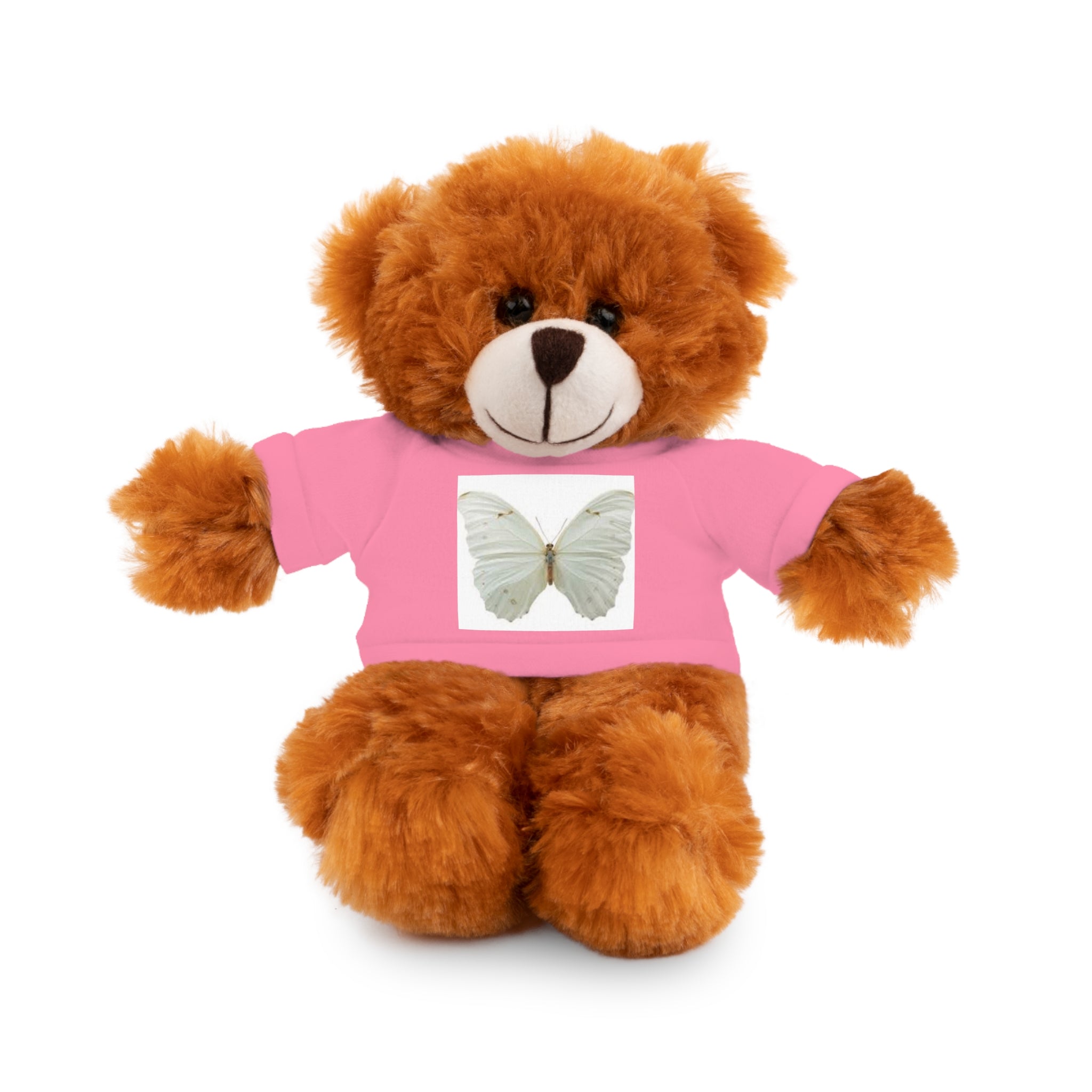 Plush Teddy Bear with Butterfly Tee — Soft Stuffed Animal Gift