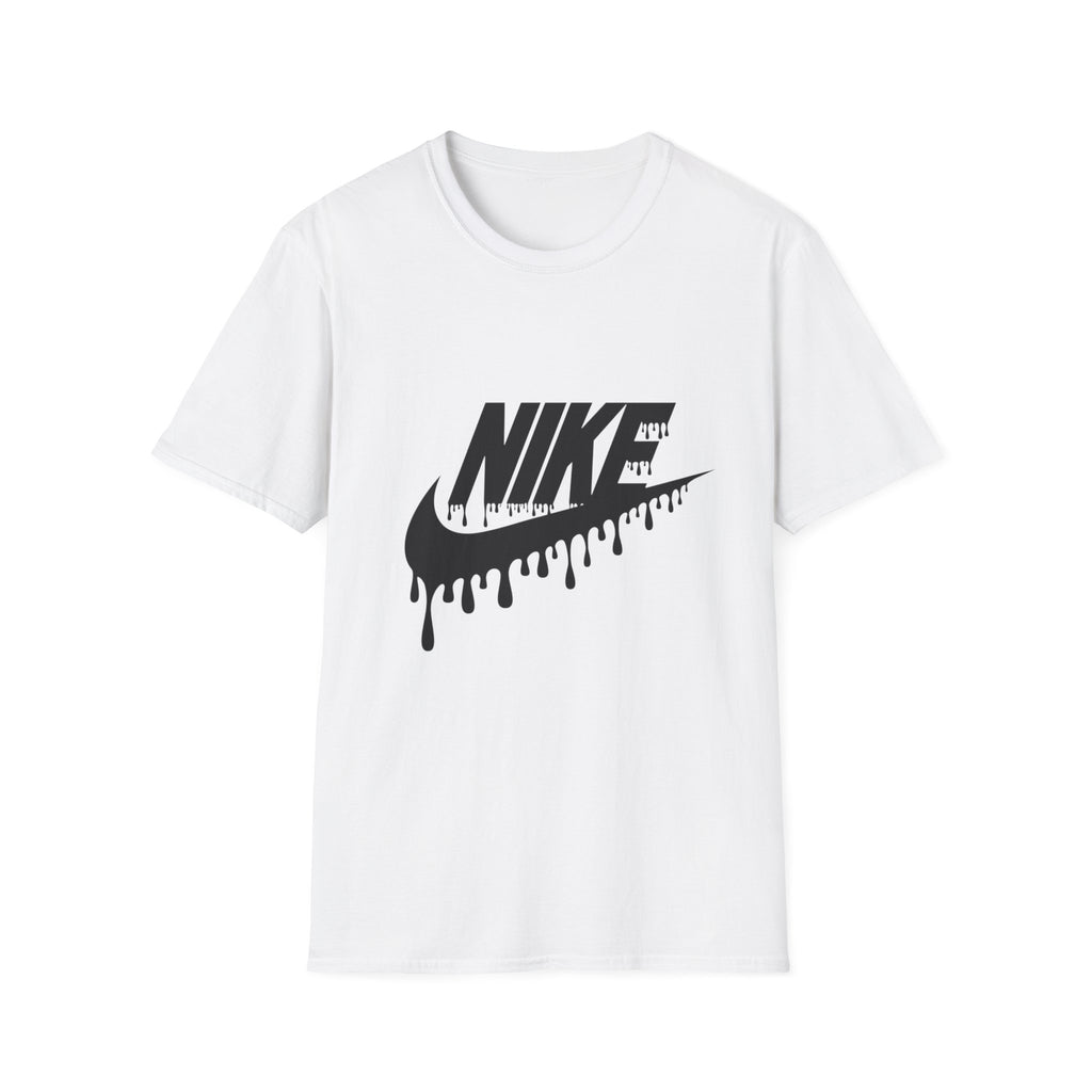 Drip Logo T‑Shirt — Black 'NIKE' Dripping Swoosh Graphic Tee