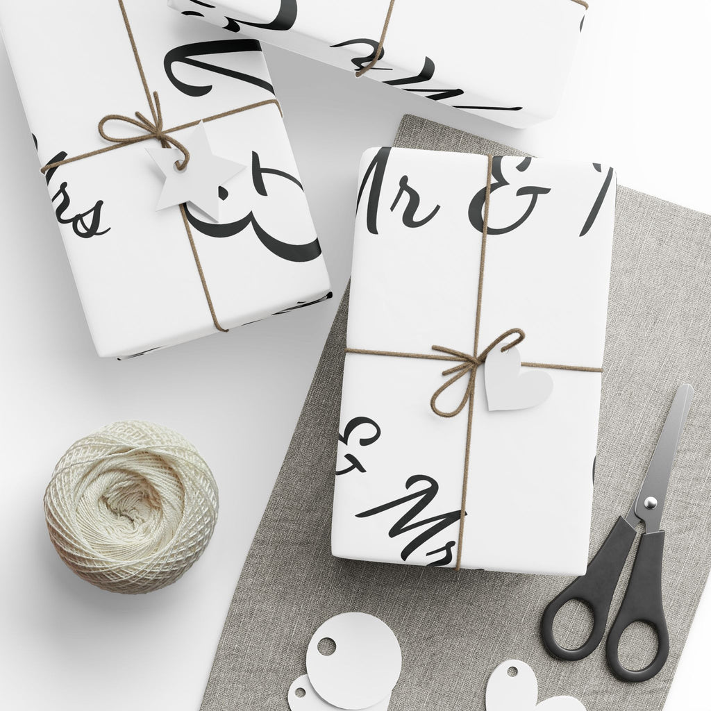 Monochrome Handwritten "Merry" Wrapping Paper Roll