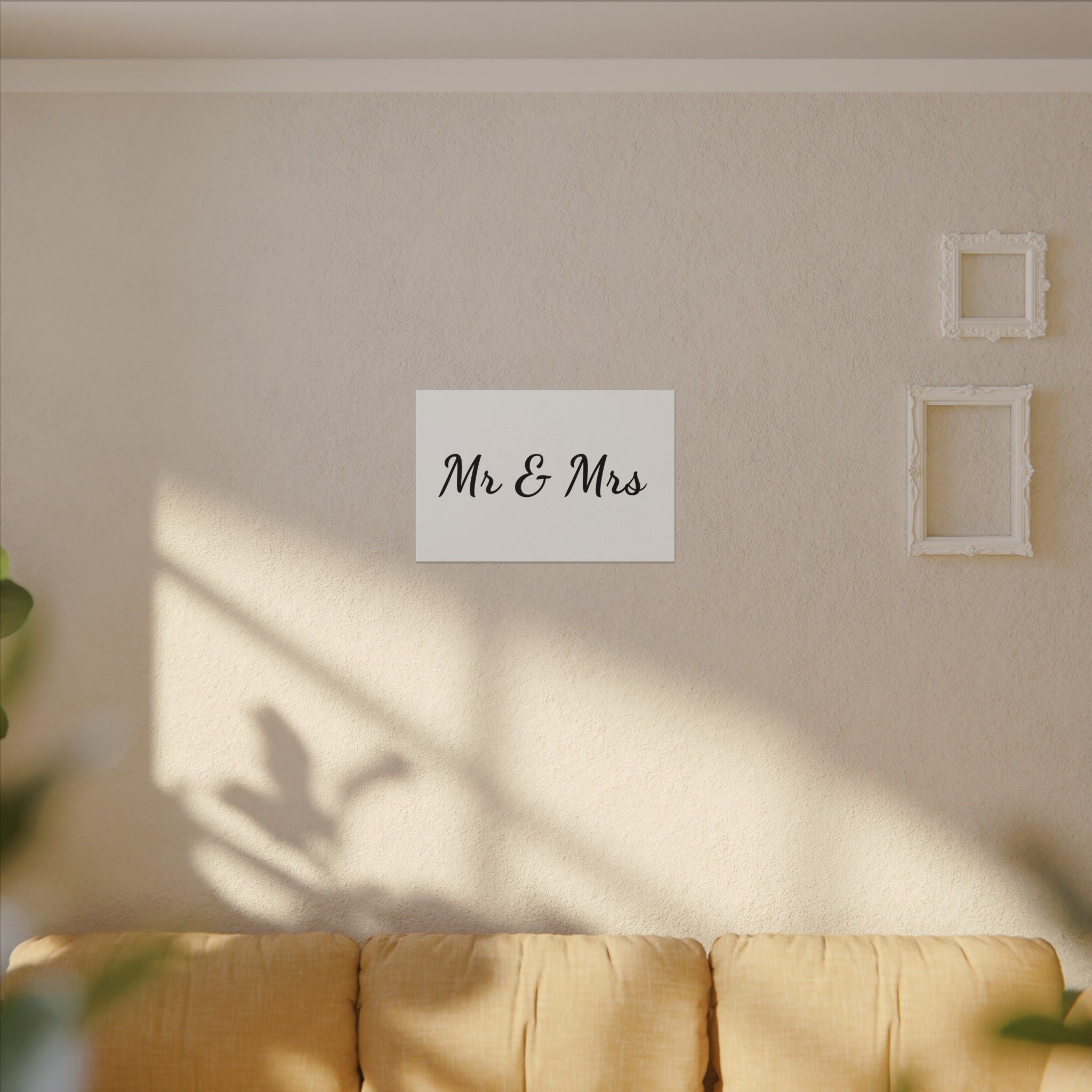 Mr & Mrs Wedding Canvas Print — Minimalist Stretched Wall Art