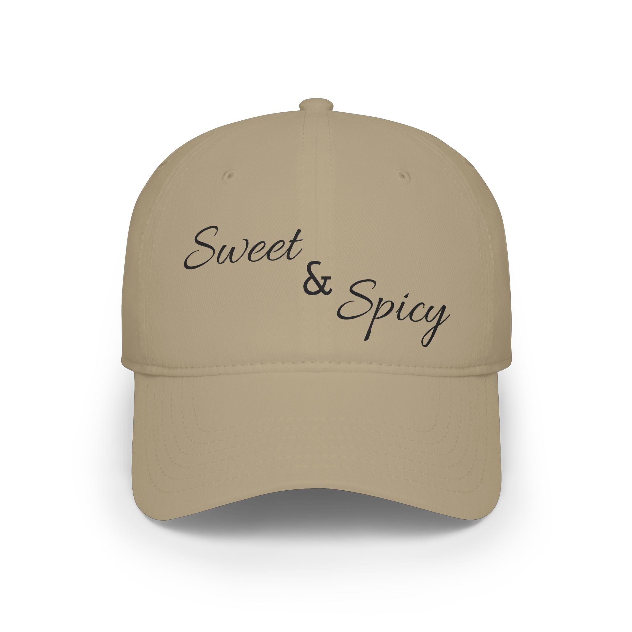 Sweet & Spicy Baseball Cap — Embroidered Tan Low-Profile Hat