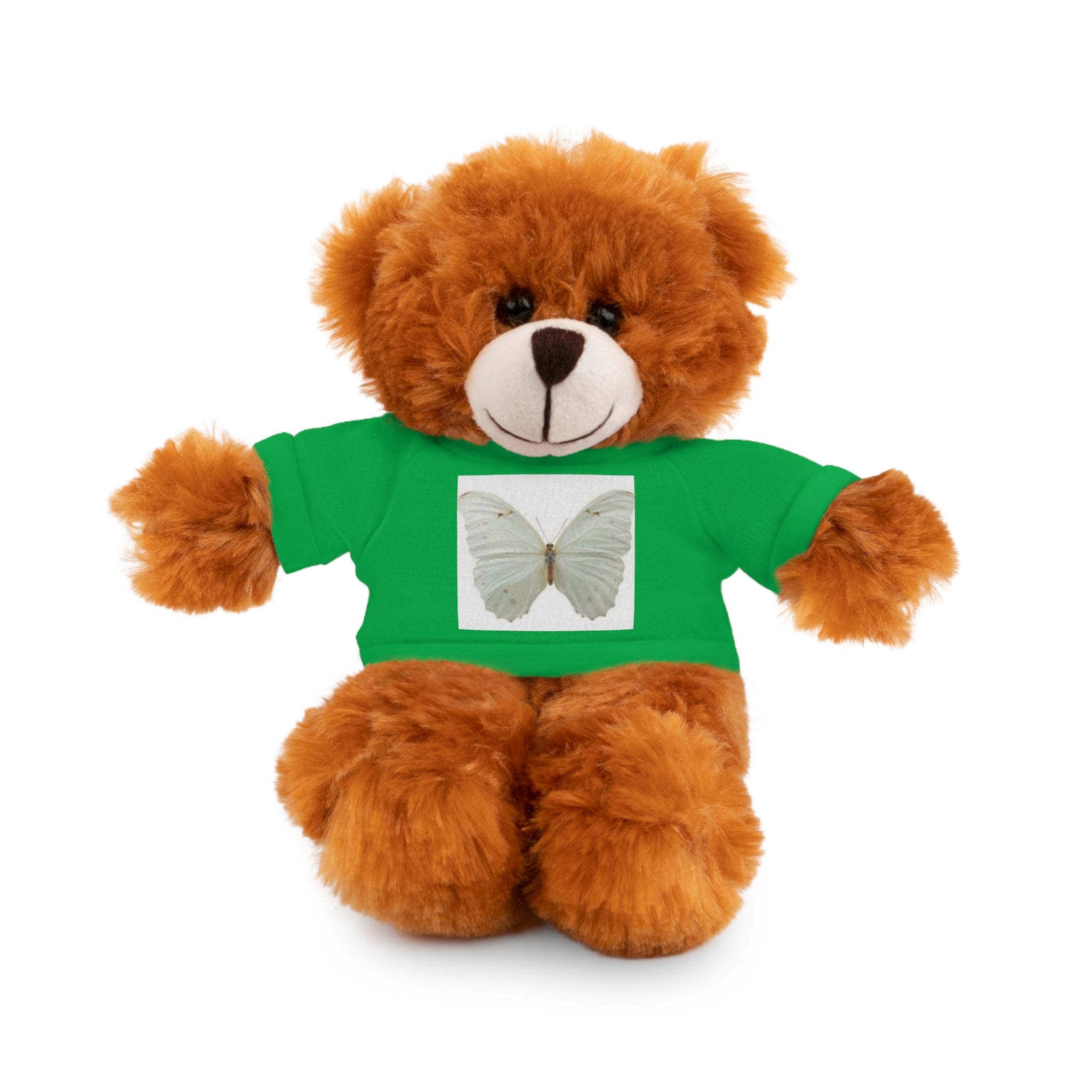 Plush Teddy Bear with Butterfly Tee — Soft Stuffed Animal Gift