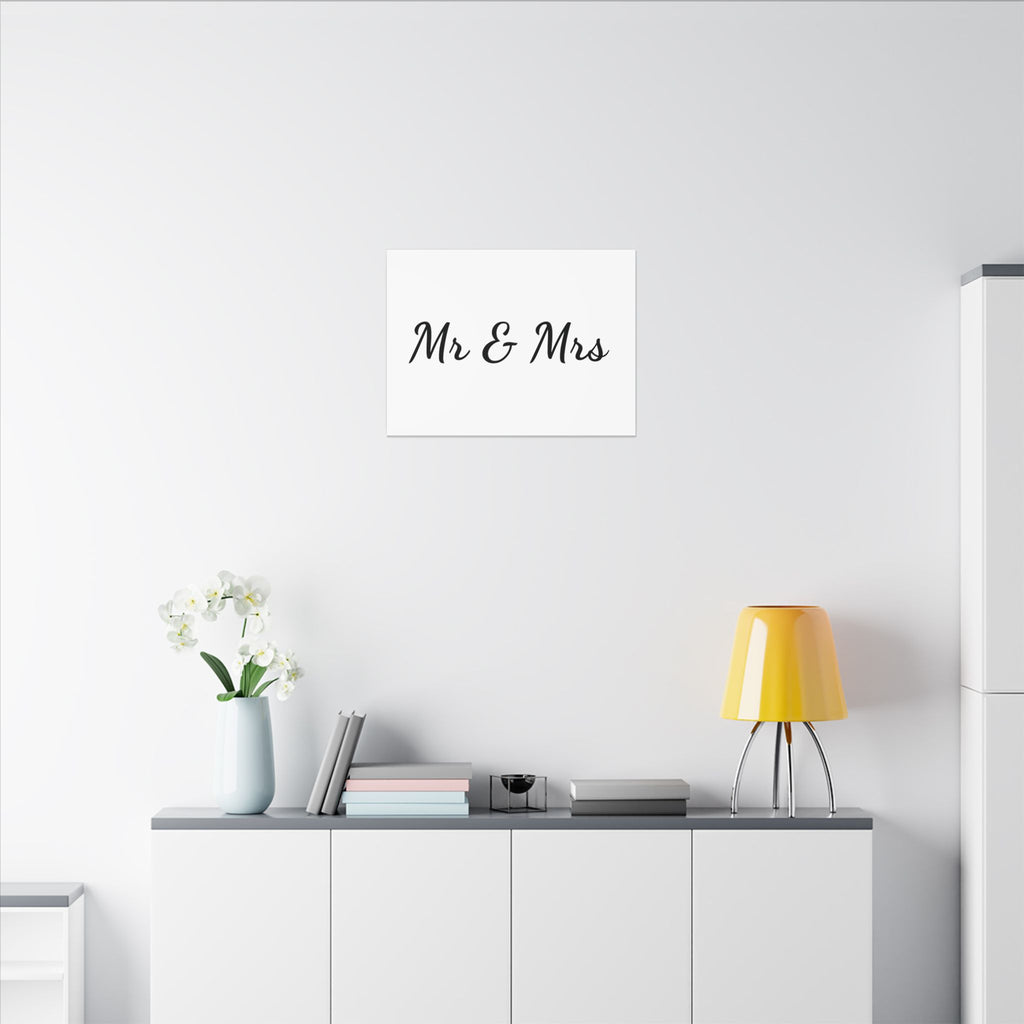 Mr & Mrs Wedding Canvas Print — Minimalist Stretched Wall Art