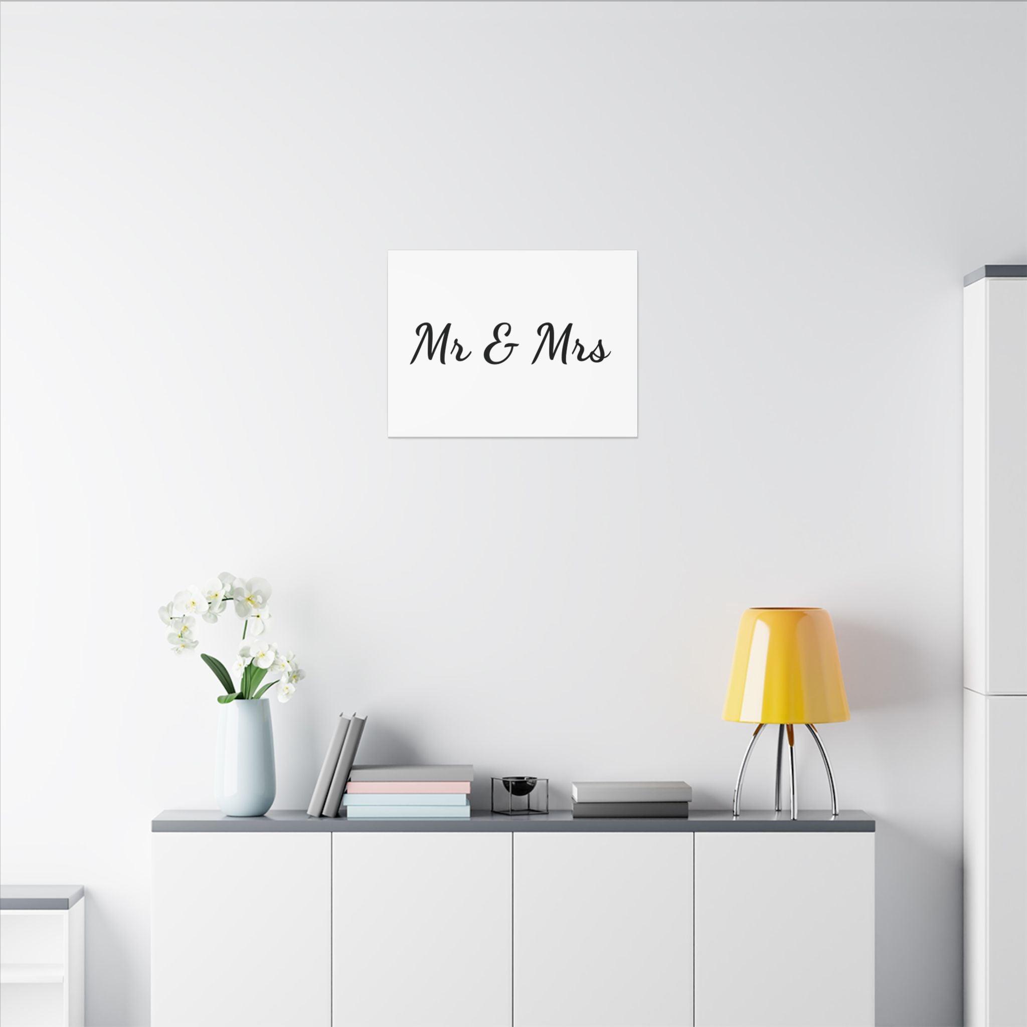 Mr & Mrs Wedding Canvas Print — Minimalist Stretched Wall Art