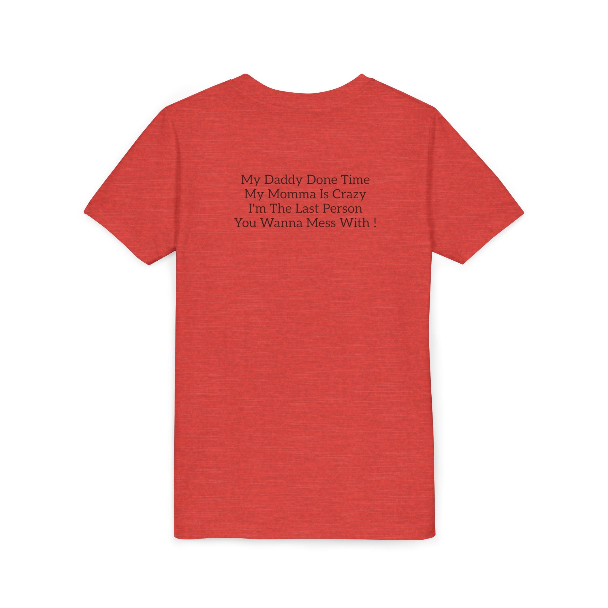 Youth Tee "Caution..." Back Quote — Protective Family Message Shirt