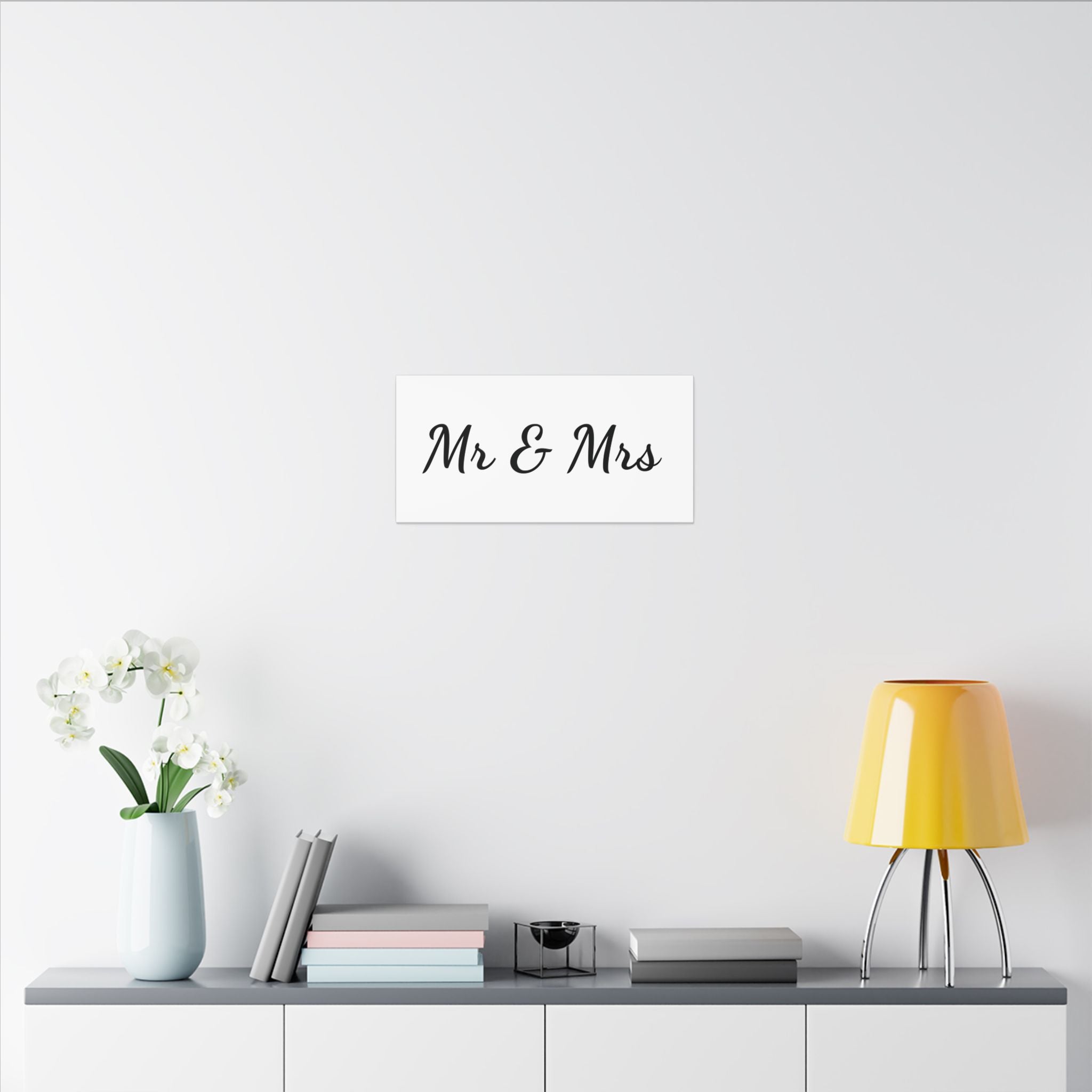 Mr & Mrs Wedding Canvas Print — Minimalist Stretched Wall Art