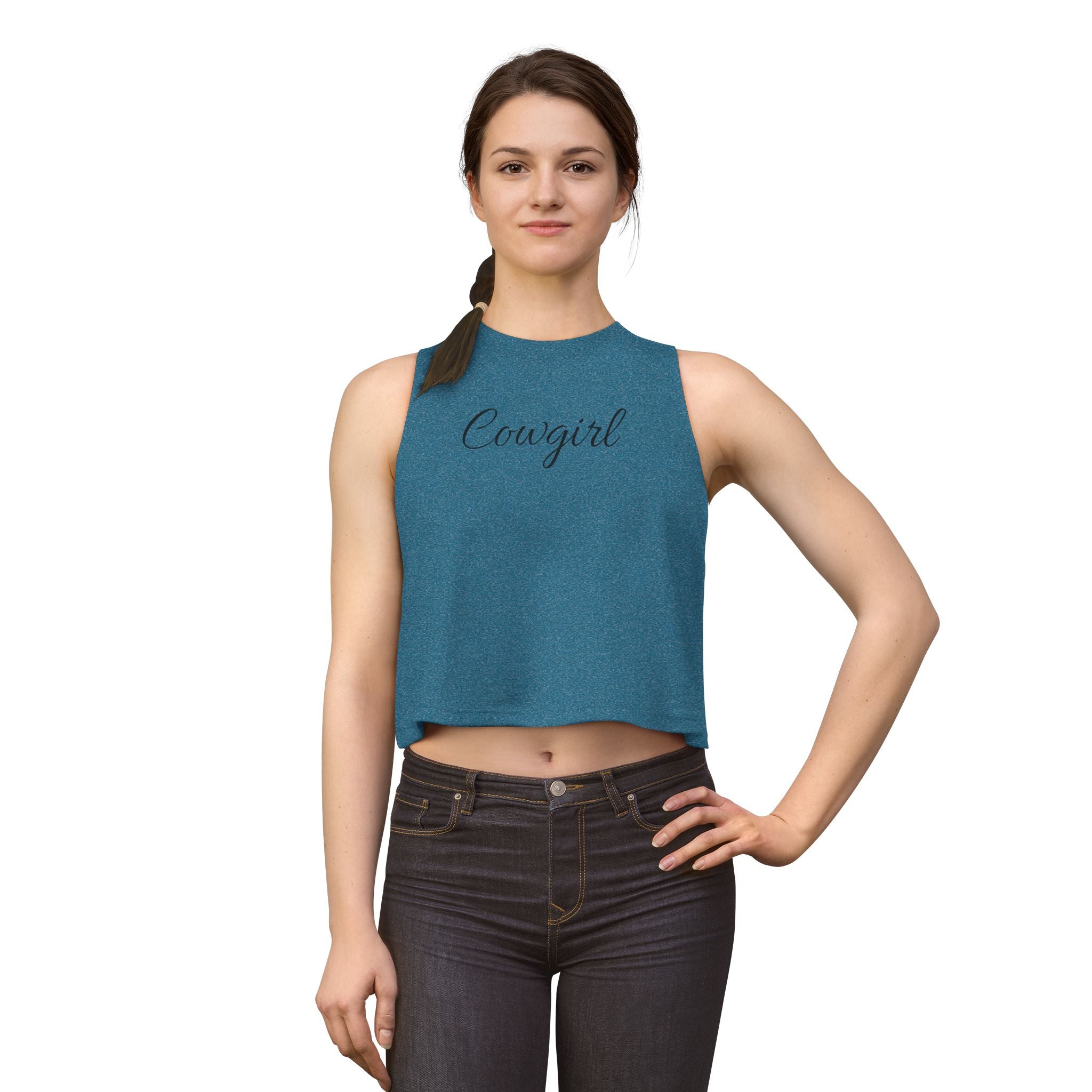 Cowgirl Crop Top — Women's Western Script Tank