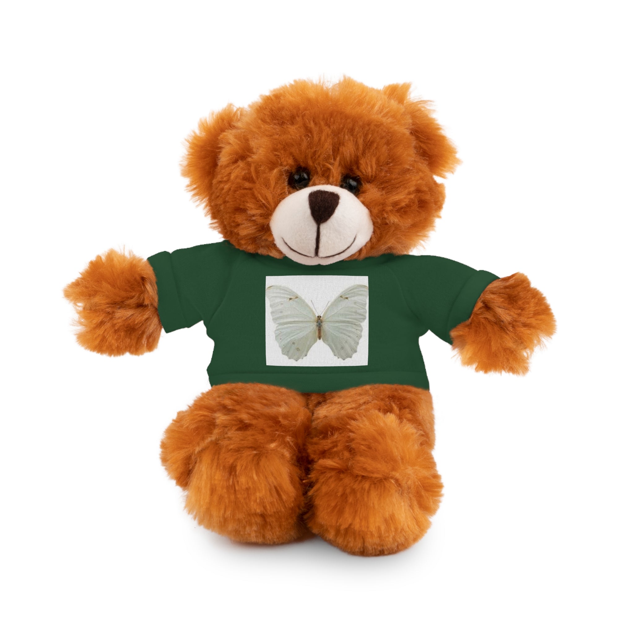 Plush Teddy Bear with Butterfly Tee — Soft Stuffed Animal Gift