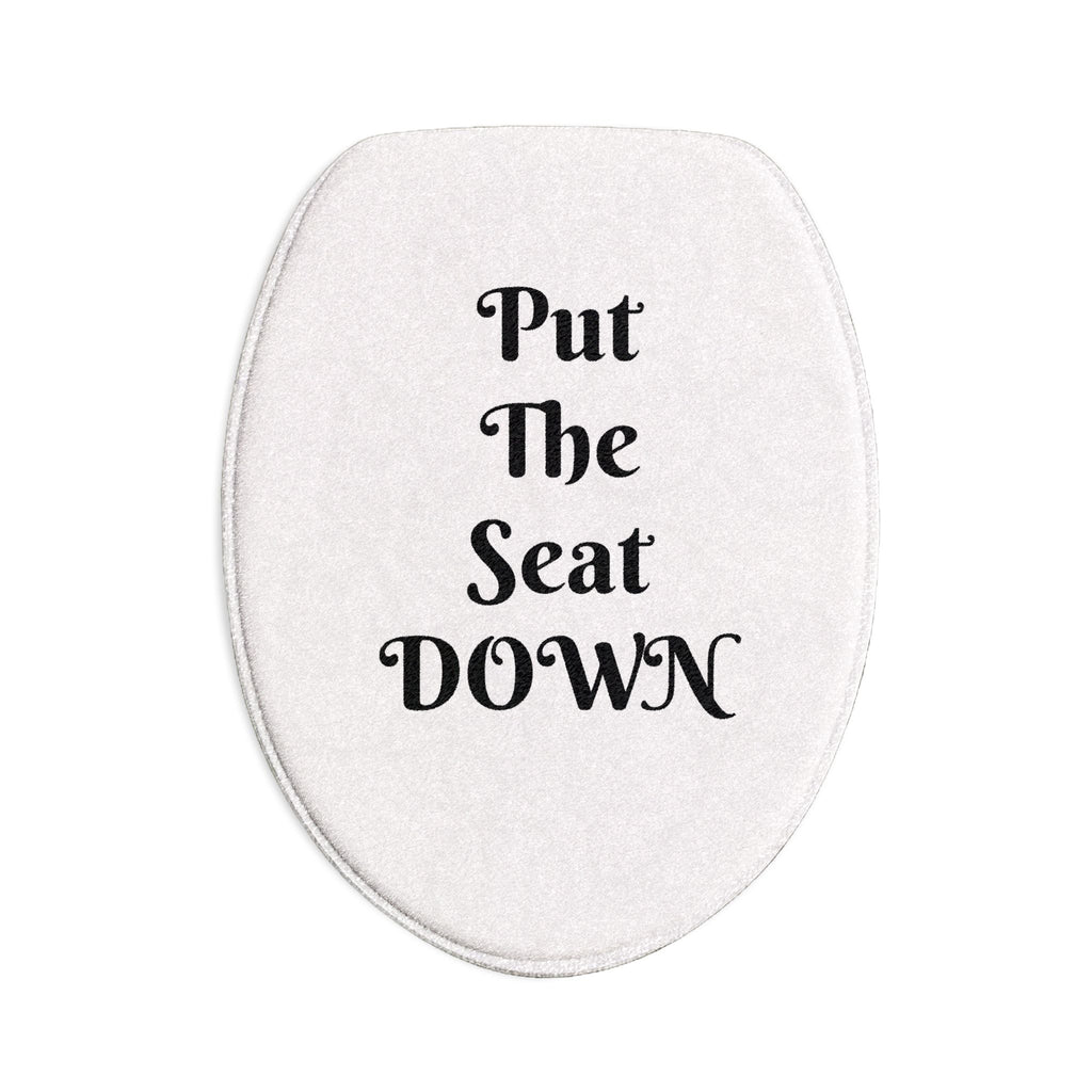 Bath Mat Set — Funny ‘Put The Seat DOWN’ & ‘Aim Correctly Into Toilet’ 3-Piece Bathroom Rug Set