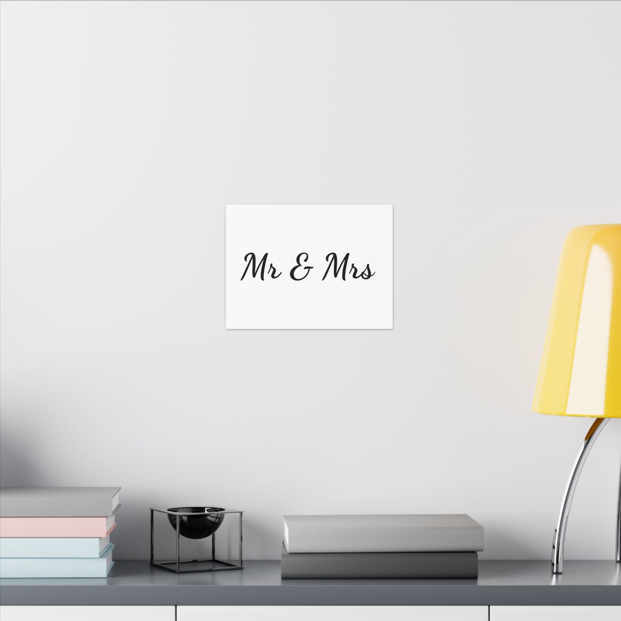 Mr & Mrs Wedding Canvas Print — Minimalist Stretched Wall Art