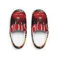 Graffiti-Style Men's Indoor Slippers — Red Urban Street Art Design