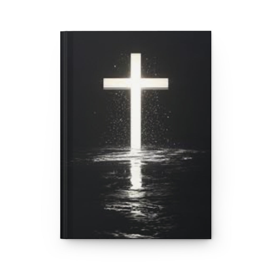 Christian Cross Hardcover Journal — Light Reflecting on Water Prayer & Devotional Notebook