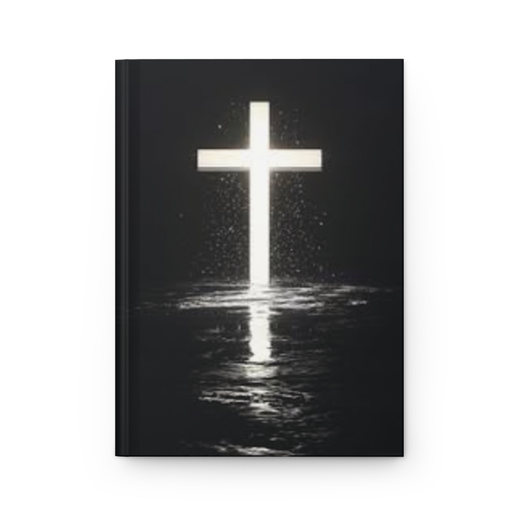 Christian Cross Hardcover Journal — Light Reflecting on Water Prayer & Devotional Notebook