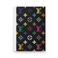 Rainbow Monogram Hardcover Journal — Luxury-Inspired Black Notebook