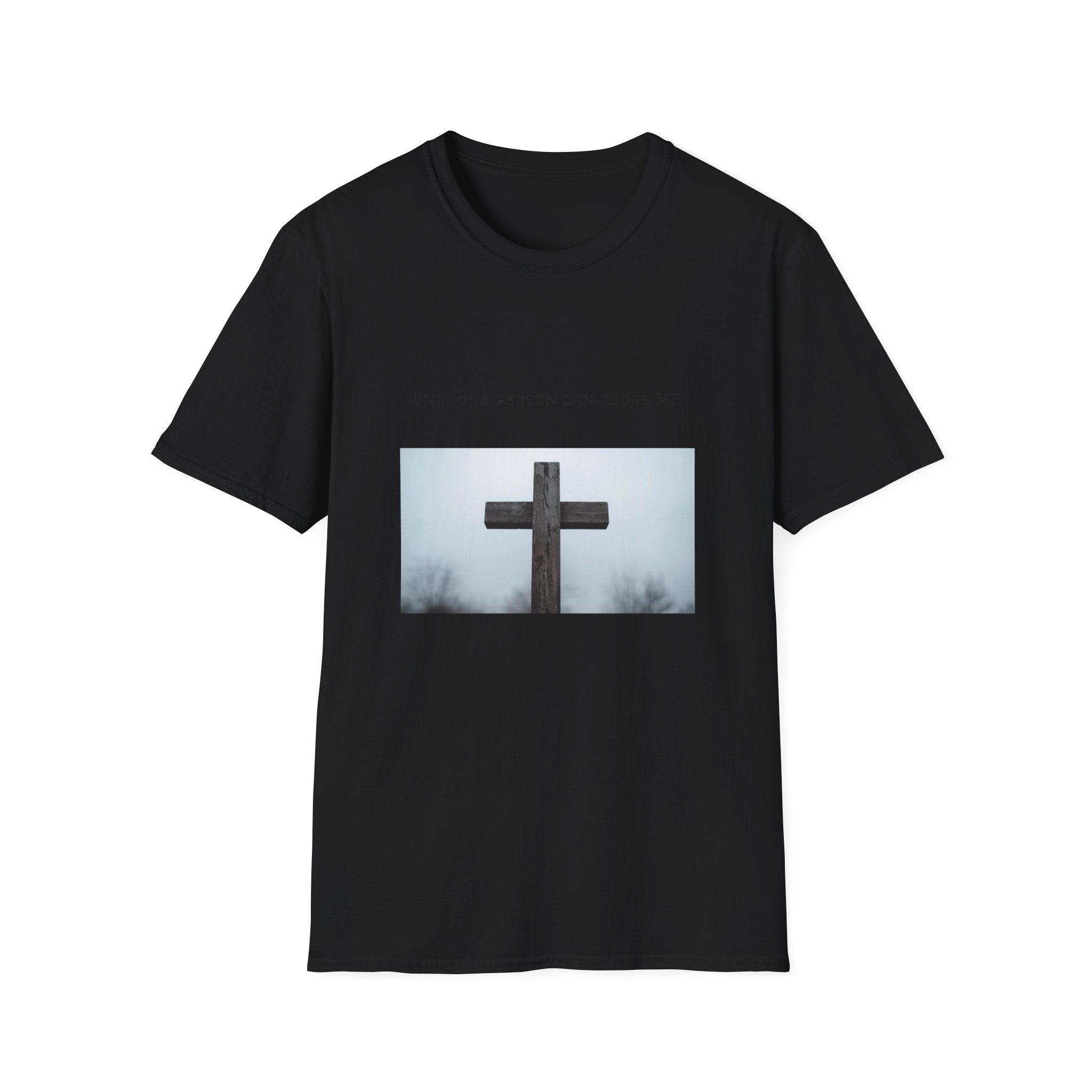 Cross Photo T-Shirt — "Only One Person Can Judge Me" Christian Tee